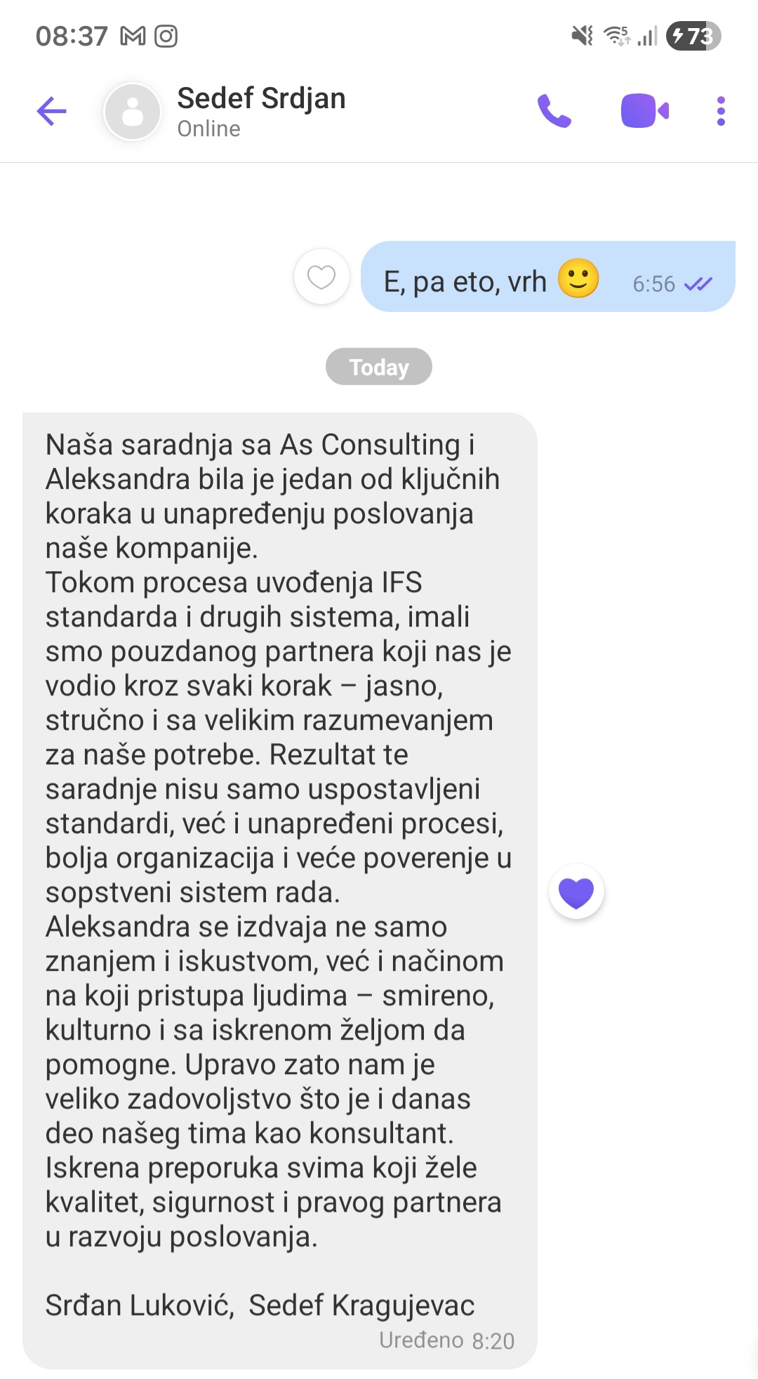 Original recommendation - Sedef Kragujevac